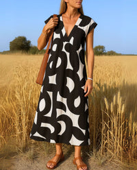 ULVA | ELEGANT MIDI DRESS WITH V-NECKLINE