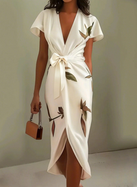 XENIA | ELEGANT WHITE MIDI DRESS