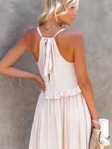 ENYA | RUFFLE DETAIL MAXI DRESS