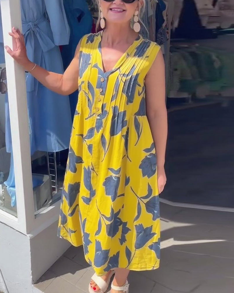 ISOBEL | RELAXED V-NECK MIDI DRESS
