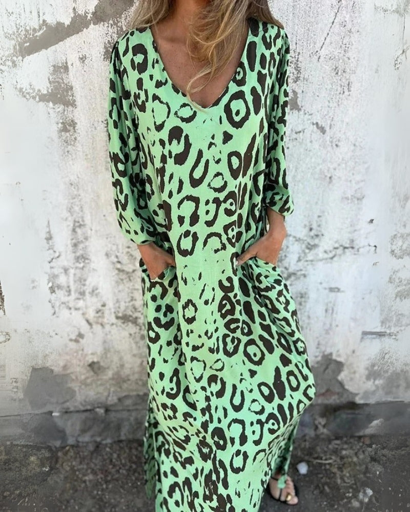 CONSTANCE | LEOPARD PRINT MAXI DRESS