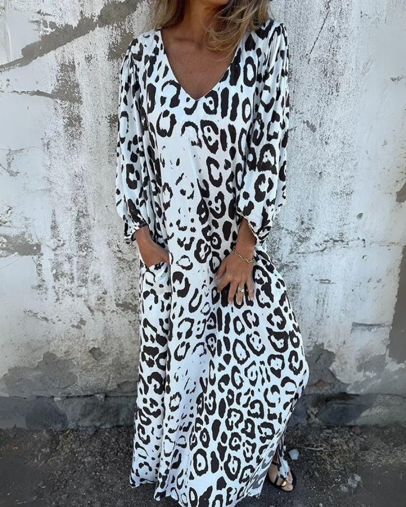 CONSTANCE | LEOPARD PRINT MAXI DRESS