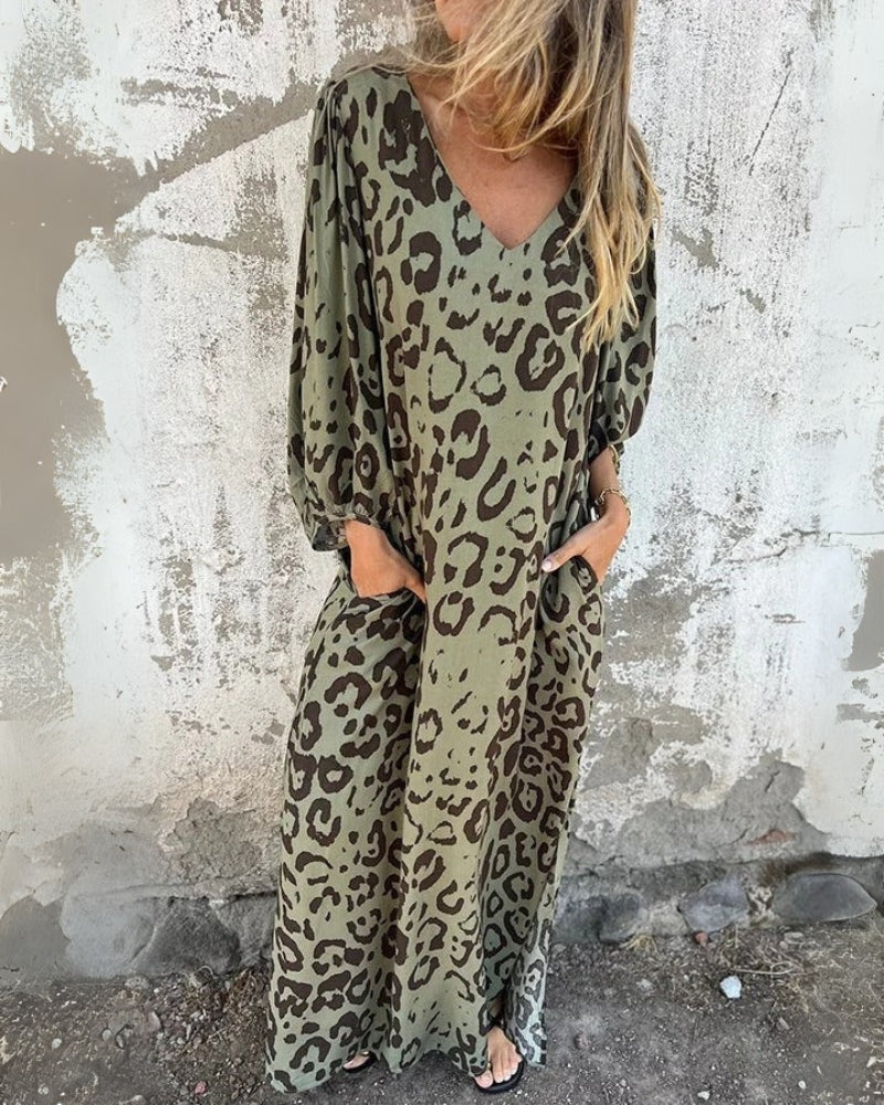 CONSTANCE | LEOPARD PRINT MAXI DRESS
