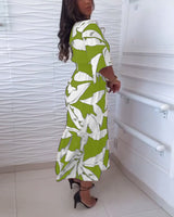 FAYAH | ELEGANT V-NECK MIDI DRESS