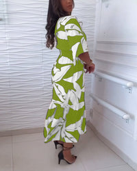 FAYAH | ELEGANT V-NECK MIDI DRESS