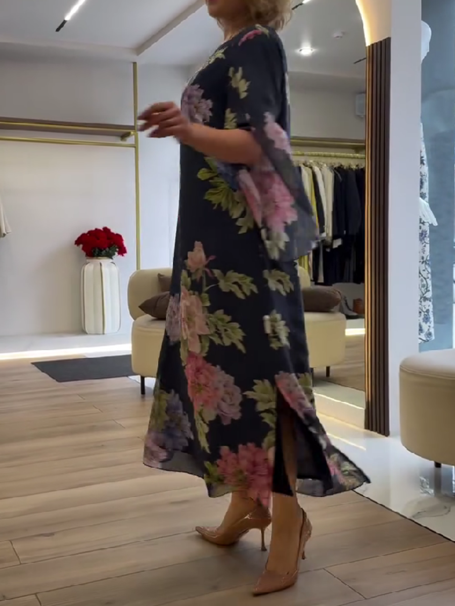 SUE | UNIQUE FLORAL PRINT MAXI DRESS