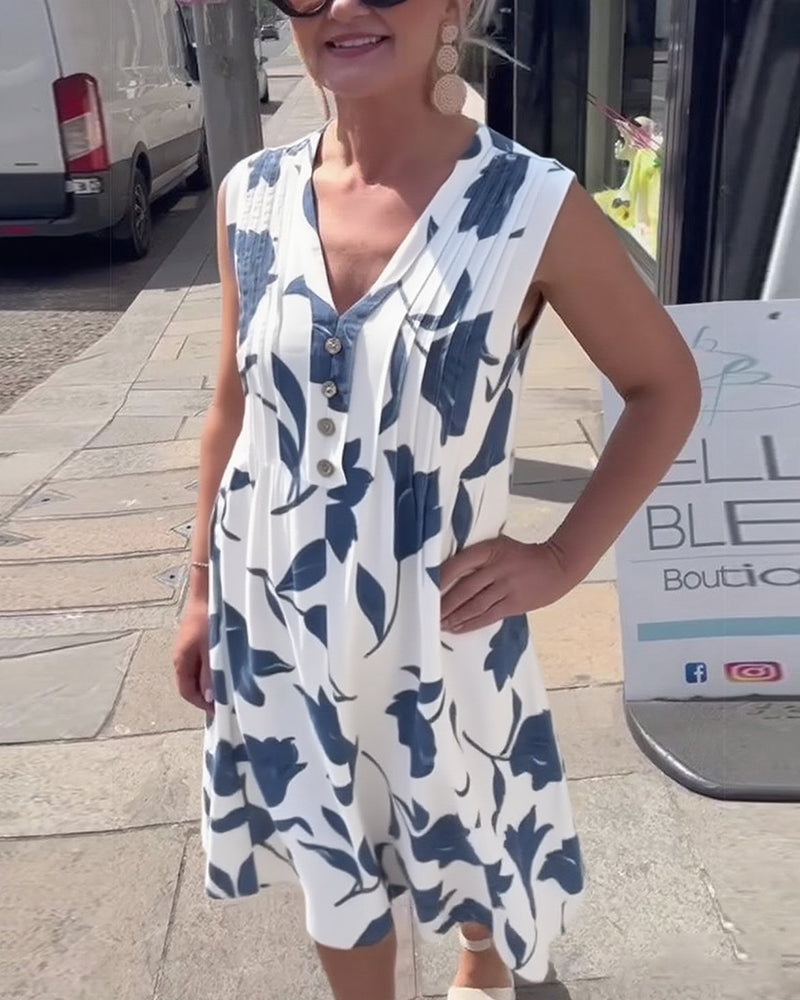 ISOBEL | RELAXED V-NECK MIDI DRESS