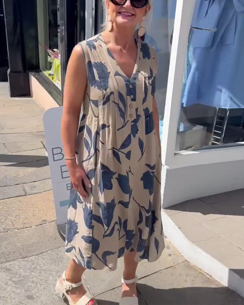 ISOBEL | RELAXED V-NECK MIDI DRESS
