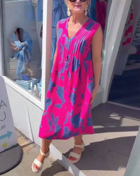 ISOBEL | RELAXED V-NECK MIDI DRESS