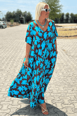 CONNIE | FLORAL V-NECK MIDI DRESS