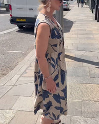 ISOBEL | RELAXED V-NECK MIDI DRESS