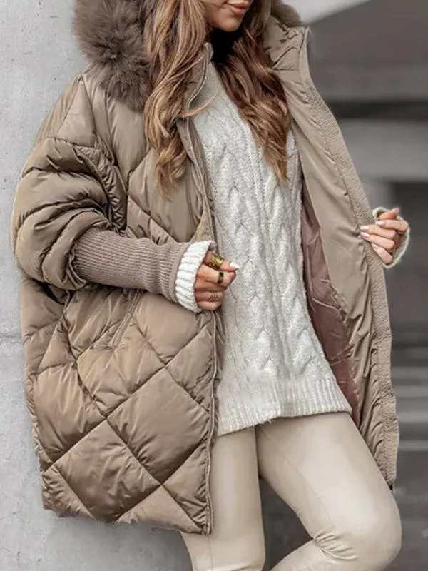 Kizzy I Elegant Winter Coat With Faux Fur Collar