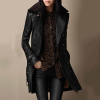 Karis | Luxurious Leather Trench Coat