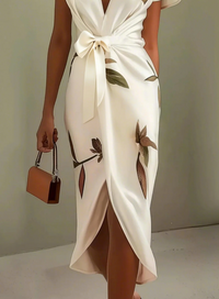 XENIA | ELEGANT WHITE MIDI DRESS