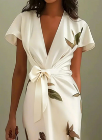 XENIA | ELEGANT WHITE MIDI DRESS