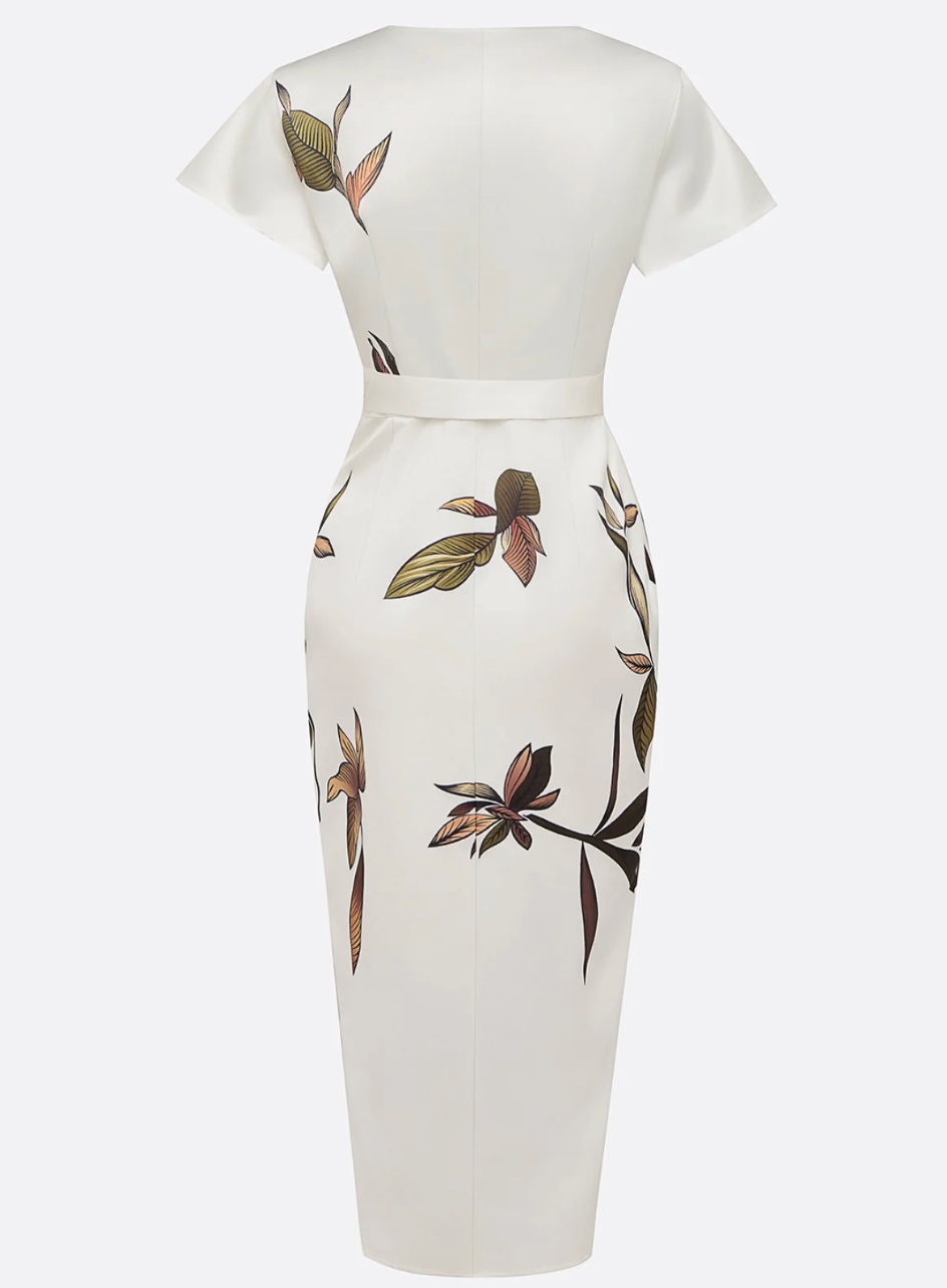 XENIA | ELEGANT WHITE MIDI DRESS
