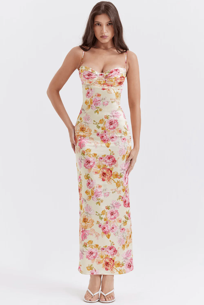 ASTRID | ELEGANT FLOWER PRINT MAXI DRESS