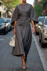 IONE | MAXI DRESS WITH LANTERN SLEEVES