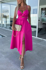 AUBREY | ELEGANT MIDI DRESS WITH SLIT