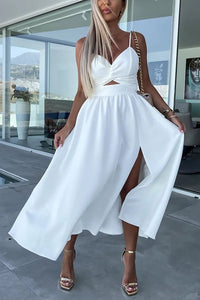 AUBREY | ELEGANT MIDI DRESS WITH SLIT