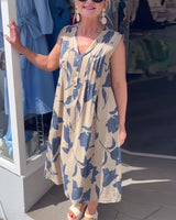 ISOBEL | RELAXED V-NECK MIDI DRESS