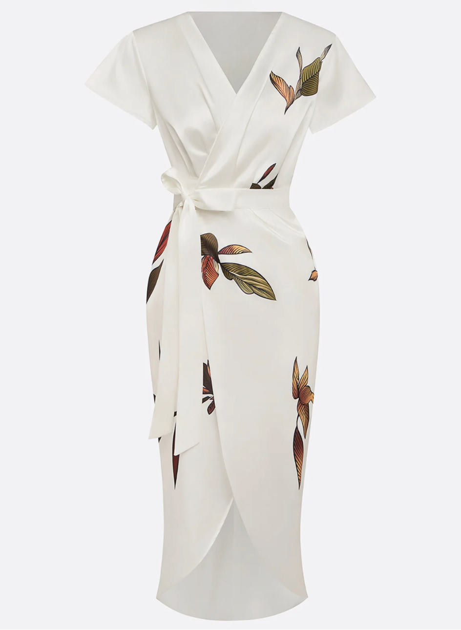 XENIA | ELEGANT WHITE MIDI DRESS
