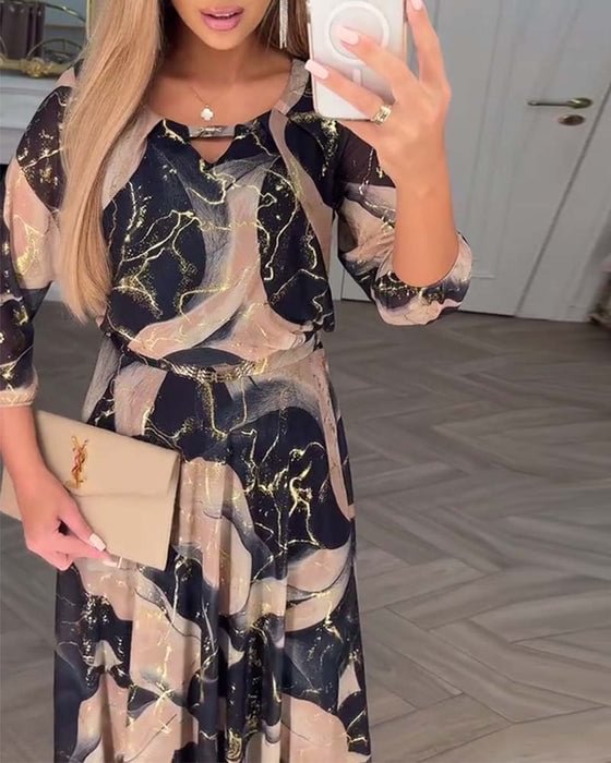 TREVINA | CHIFFON MIDI DRESS