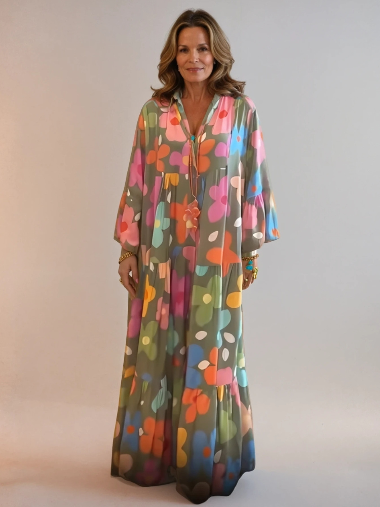 LORELI | ELEGANT FLORAL MAXI DRESS