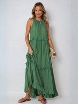 ENYA | RUFFLE DETAIL MAXI DRESS
